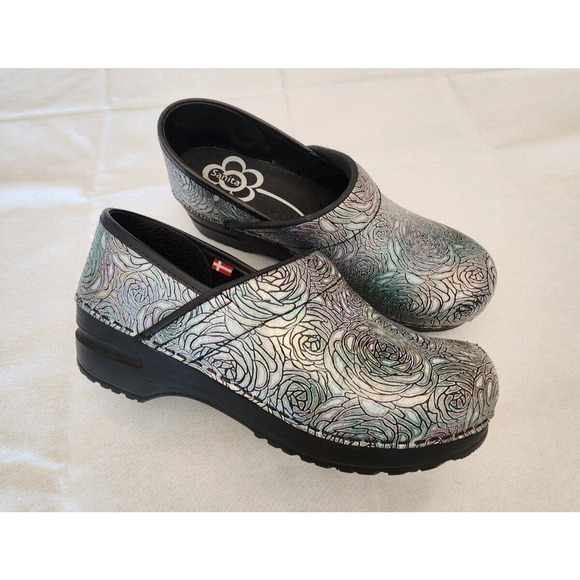 Sanita Womens Silver Clogs size 38 Workwear Nurse - Picture 1 of 7